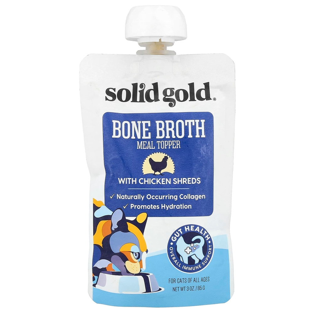 Solid Gold, Топпер для еды из куриного бульона, для кошек, для всех возрастов, 85 г (3 унции)