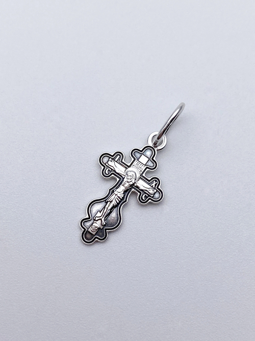 Крест штампованный из серебра/Частичное чернение