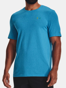 Мужская теннисная футболка Under Armour Men's UA Rush Seamless GeoSport Short Sleeve - capri/black