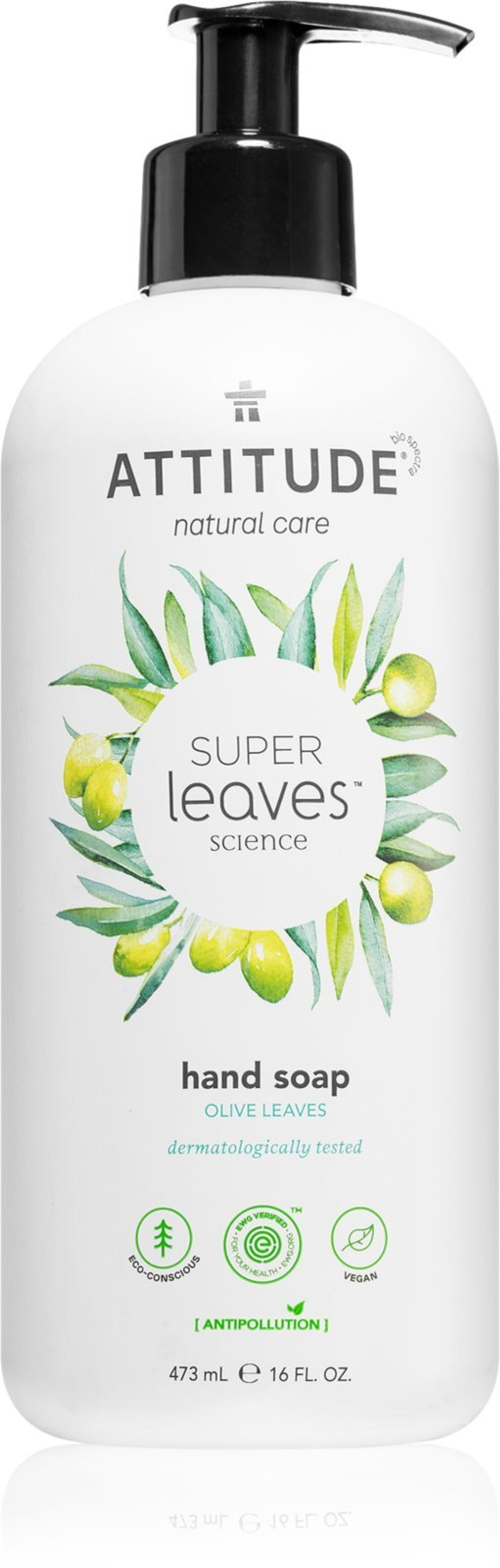 Attitude Super Leaves Olive Leaves - жидкое мыло для рук /   473  ml  / GTIN 626232440935