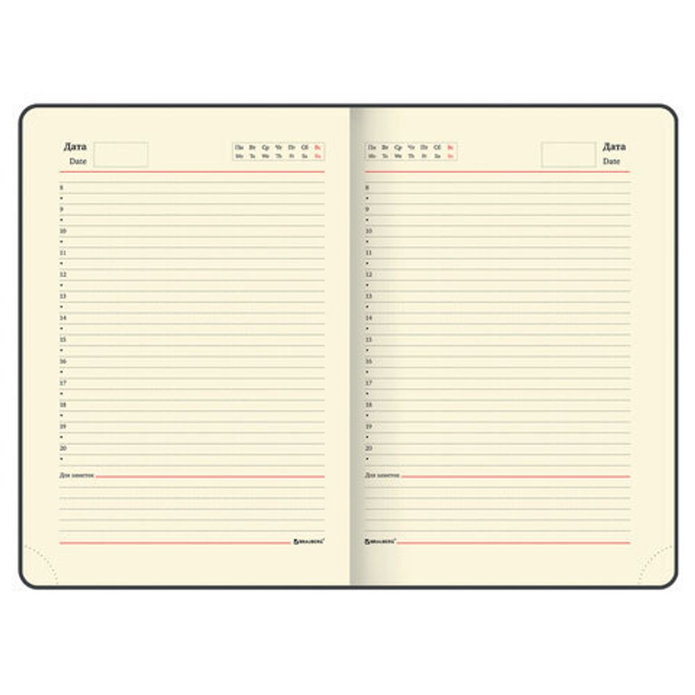 Ежедневник недатированный А5 138х213 мм BRAUBERG "Metropolis Mix", под кожу, 136 л., черный, 113294