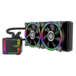 Жидкостное охлаждение Alseye H240, 2х120мм, 800~2000rpm, 4-pin, Al, черный/RGB, 2 секции, 45.2CFM, 35.2дБ, INTEL 1200/115x/775/2066/2011/1366, AMD AM5/AM4/AM3(+)/AM2(+)FM2/FM1 (AS.02.02.0014)