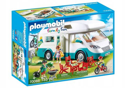 Конструктор Playmobil Family Fun - Семейный кемпер со съемной крышей и множеством аксессуаров - Плеймобиль 70088