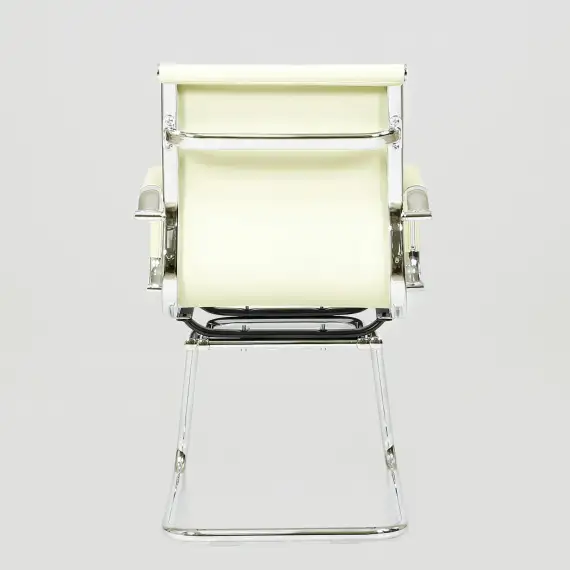 Кресло конференц Barneo K-113 бежевая кожа на полозьях