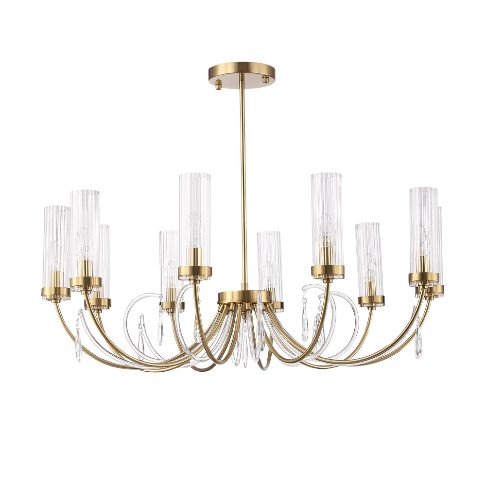 SL1400.303.10 Люстра подвесная ST-Luce Латунь/Латунь, Прозрачный E14 10*40W ИЛЛЮМИА