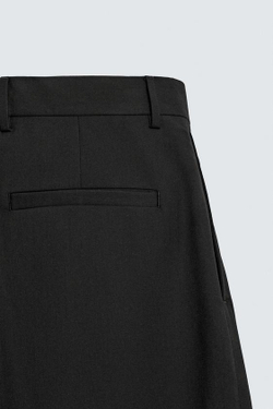 ZARA БРЮКИ REGULAR FIT ИЗ СМЕСОВОЙ ШЕРСТИ NON IRON, ЧЕРНЫЙ