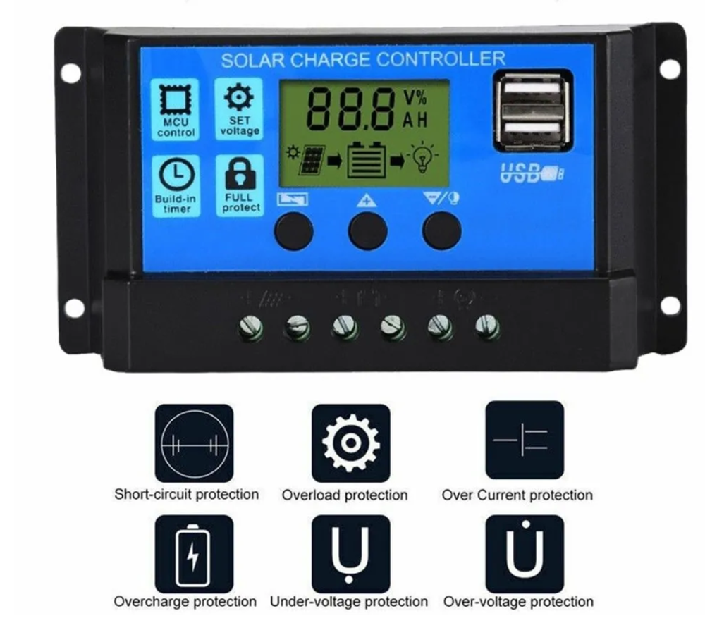 MPPT Солнечный контроллер заряда PWM 30A 12V 24V