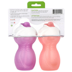 Munchkin, Click Lock ™, Flip Straw Cup, от 12 месяцев, светло-розовый и светло-фиолетовый, 2 стакана по 266 мл (9 унций)