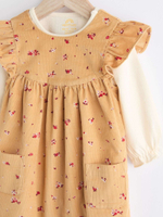 Комбинезон и боди в комплекте для малышей Next Q94-927, Горчичный, Молочный