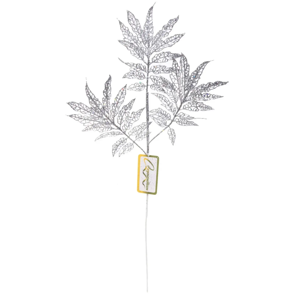 Ветка декоративная «Искристая симфония» 55 см, Серебро