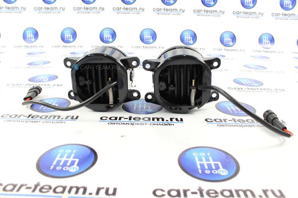Противотуманные фары (ПТФ)  линзованные "Sal-Man" (3 диода LED 50W два режима (3000K+6000K)) на Лада Веста, Нива Урбан, Гранта FL, Ларгус FL, X-Ray, Renault, Nissan, Honda, Ford, Opel, Peugeot, Mitsubishi, Daewoo (арт. 00893)
