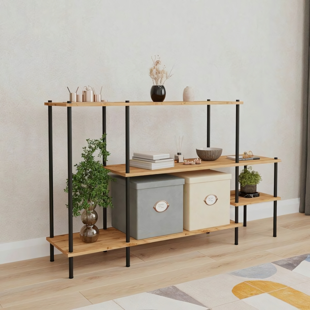 Этажерка 64 "НеШкаф" 145,5х36,5х91,5см цвет черный