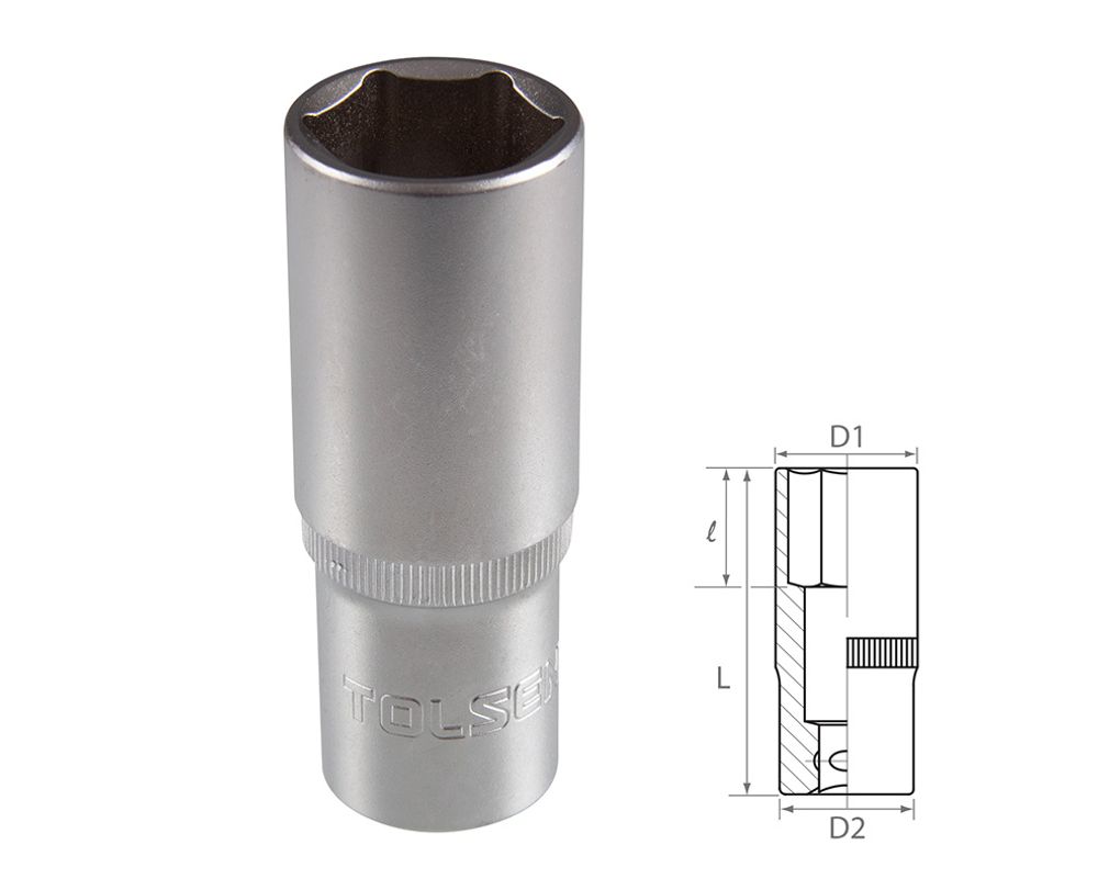 TOLSEN (TT16567) Головка торцевая глубокая шестигранная 1/2", 17 мм TOLSEN (TT16567) Головка торцевая глубокая шестигранная 1/2", 17 мм