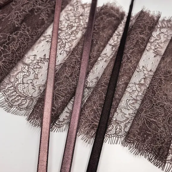 Кружево реснички кофе (24*290 см)