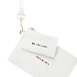 Balenciaga Cash Lanyard Grain Calfskin Card Holder Women"s White