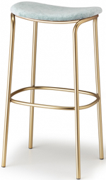 Табурет барный с обивкой Scab Design Trick Pop, матовое золото, голубой