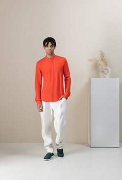 Рубашка с длинным рукавом оранжевая 03-04-23 SS men