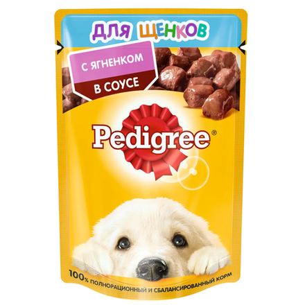 Влажный корм Pedigree для щенков ягненок в соусе 85 гр