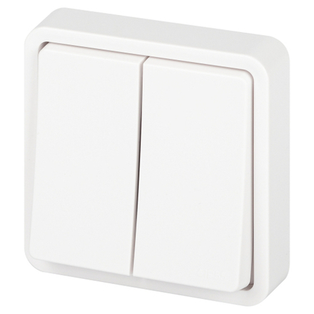 Выключатель ЭРА Эксперт 11-1524-01 двойной IP55 10АХ-250В СУ белый