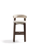 Барный стул Granite из бежевого шенилла и ясеня с отделкой орех 75 см