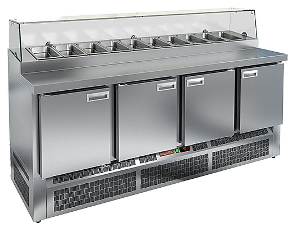 Стол для пиццы HICOLD PZE2-1111/GN стекло