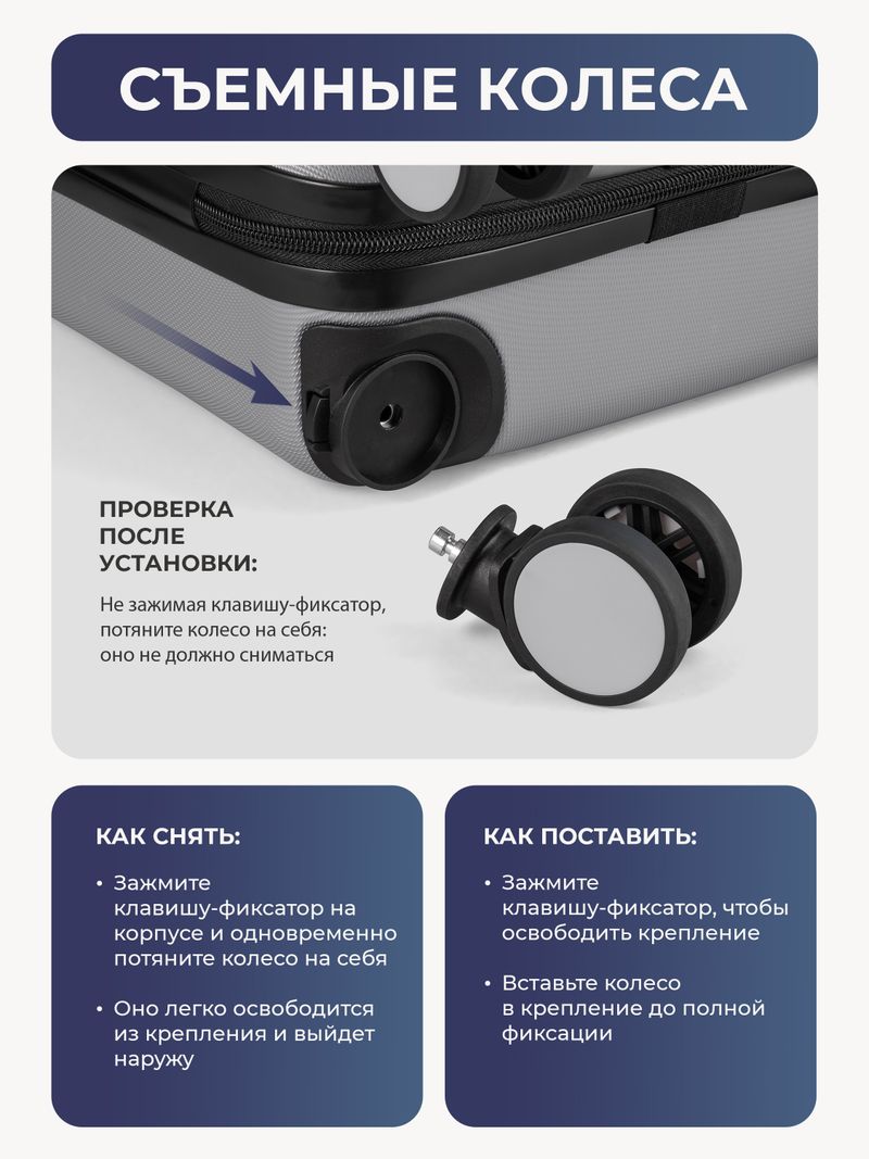 Набор Xs/L ручная кладь и большой Серебристый