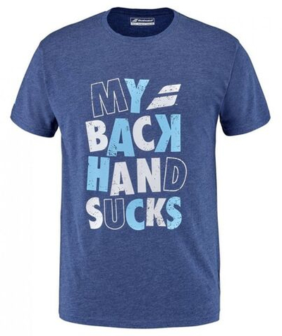 Мужская теннисная футболка Babolat Exercise Message Tee Men - blue heather