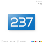 Номер на дверь 237, табличка на дверь для офиса, квартиры, кабинета, аудитории, склада, голубой 120х70 мм, Айдентика Технолоджи