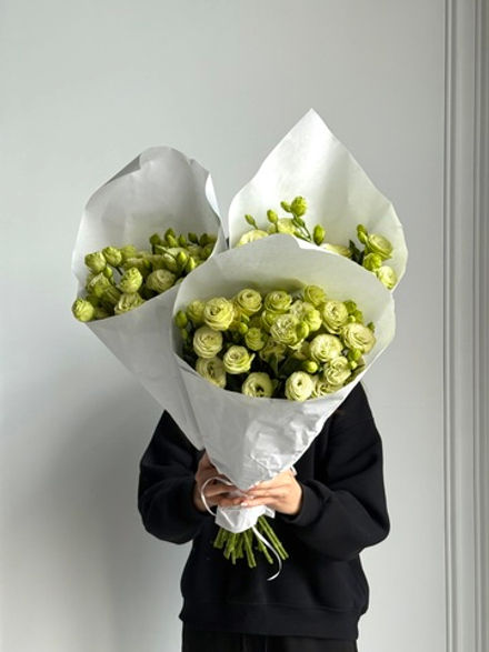 Охапка лизиантуса в зеленом оттенке 10 шт