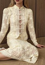 Жакет из кружева молочный
