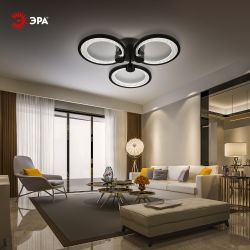 Светильник потолочный светодиодный ЭРА Модерн Odry CLL-1-46-RC BK с ДУ 46W 3000-6500К черный | Светильники SPB-6 с ДУ