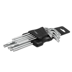 Набор ключей TORX Г-образных длинных, 9пр. (Т10Н, Т15Н, Т20Н, Т25Н,Т27Н, Т30Н, Т40Т, Т45Н,Т50Н с отверстием) в пластиковом держателе PATRON P-5098LT
