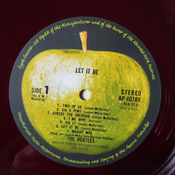 Винтажная виниловая пластинка LP The Beatles Let It Be (Japan 1971) (No Obi) (Red Wax Vinyl)