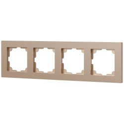 Рамка для розеток и выключателей Intro Accent 6-504-04 на 4 поста, СУ, шампань | Intro