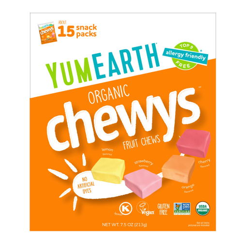 YumEarth, Organic Chewys™, фруктовые жевательные таблетки, 15 упаковок по 14 г (0,5 унции)