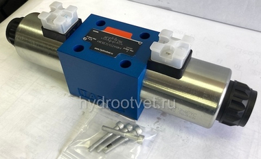 4WE10D31/OFCG24N9K4/V - Гидрораспределитель золотниковый Ду 10 с электроуправлением G24, схема D (574А/ОФ), возврат - OF = без пружины, с фиксатором