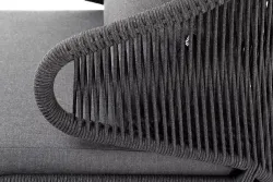 "Милан" лаунж-зона 5-местная плетеная из роупа (веревки), каркас алюминиевый серый, роуп темно-серый