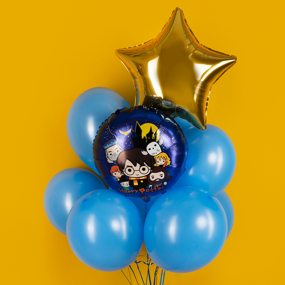 Фольгированный шар, круглый «Волшебная школа Гарри Поттера», в синем цвете, 46 см