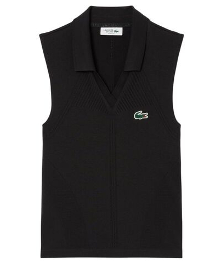 Женское поло Lacoste Sleeveless Stretch Knit Tennis - black/black
