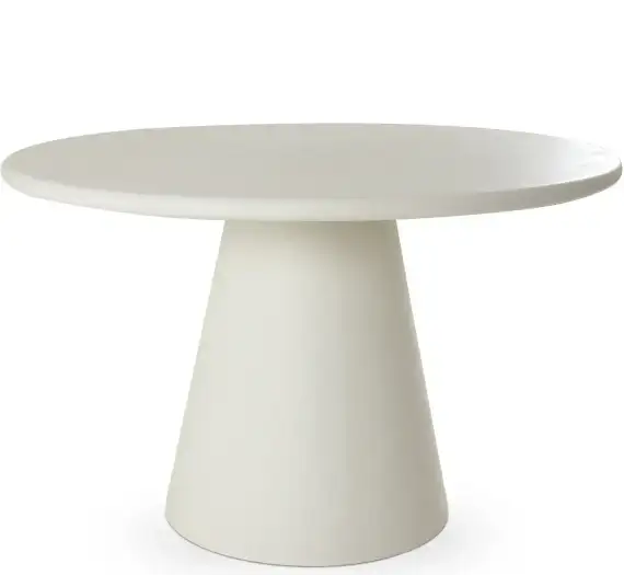 Стол обеденный Lauri, Ø120 см, белый микроцемент
