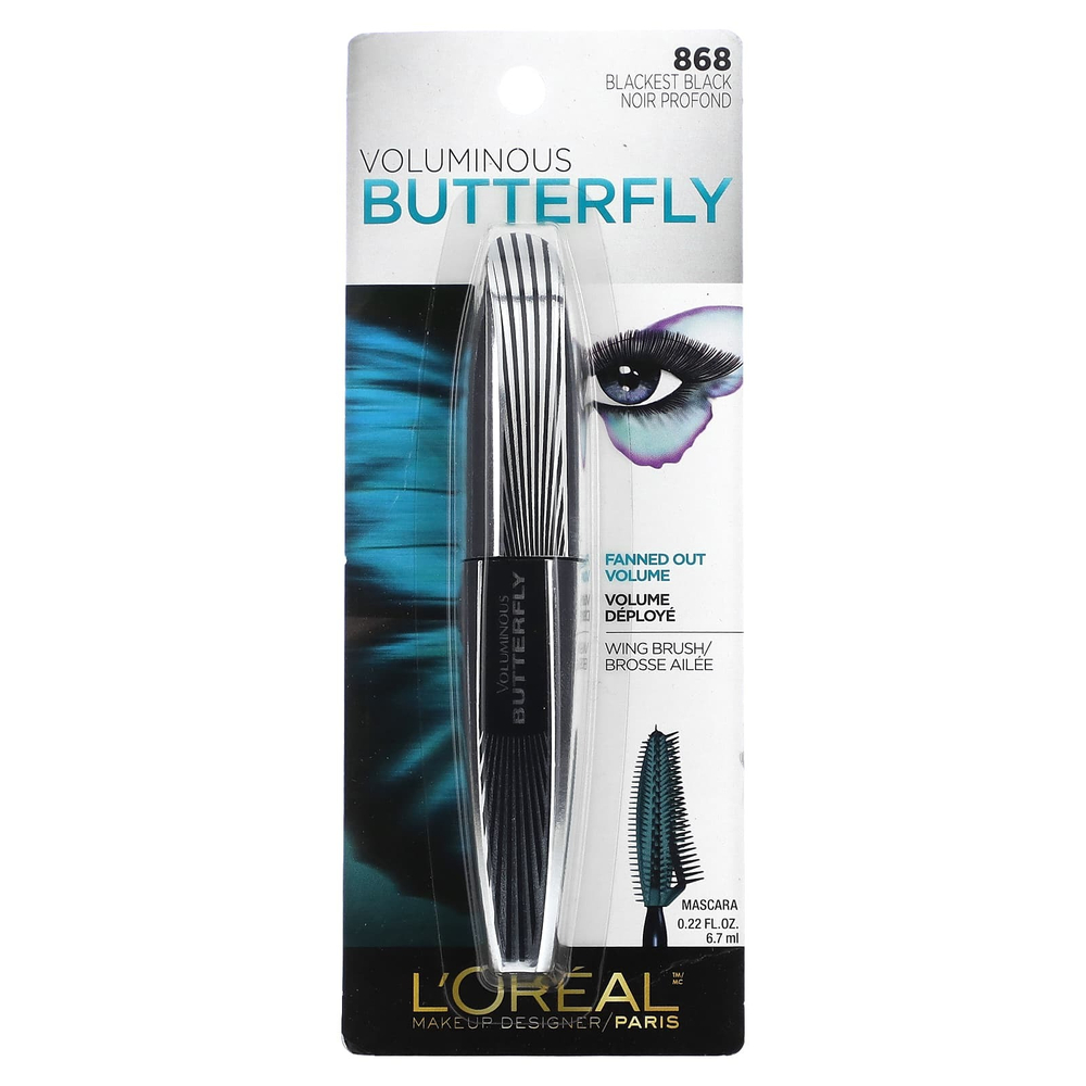 L'Oréal, Voluminous, тушь для ресниц, оттенок 868 черный, 6,7 мл (0,22 жидк. унции)