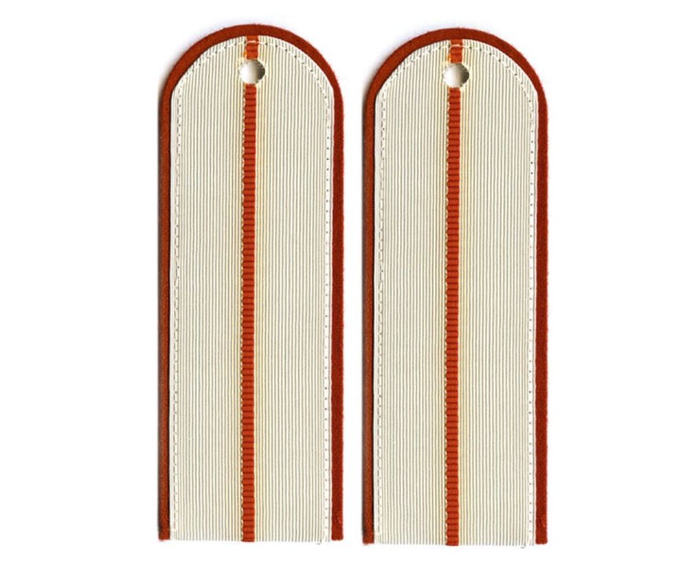 Погоны МЧС белые 1 оранжевый просвет (на рубашку)