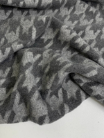 Пальтовая принт гусинная лапка, серый шерсть