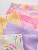 Шорты-велосипедки для девочки Next E65-366, 4 шт., Розовый, Желтый, Сиреневый