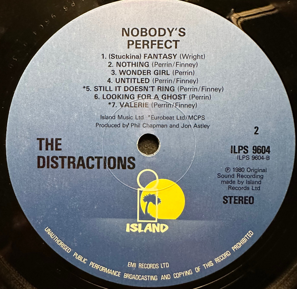 The Distractions - Nobody's Perfect (Англия 1980г.)