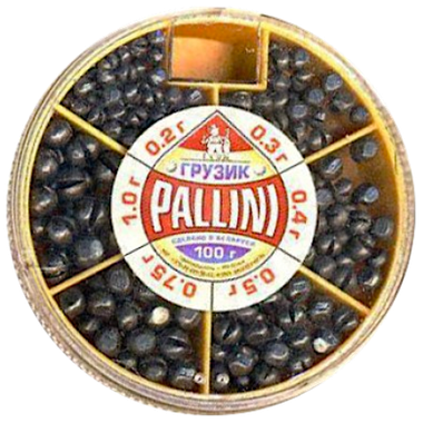 Набор грузил-Дробинок Pallini №3 100г - 0.2г-0.3г-0.4г-0.5г-0.75г-1.0г Дробинки