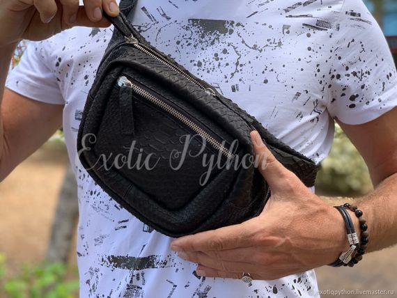 Мужская сумка из кожи питона BG-413