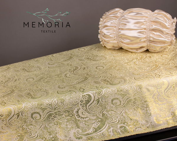 Чехол на гроб "Парча атлас" крышка вгладь, золото-бежевый