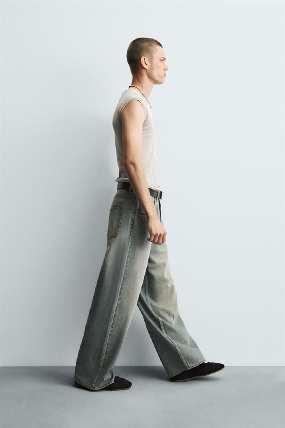 ZARA ДЖИНСЫ BAGGY FIT, ЗЕЛЕНОВАТО-СИНИЙ