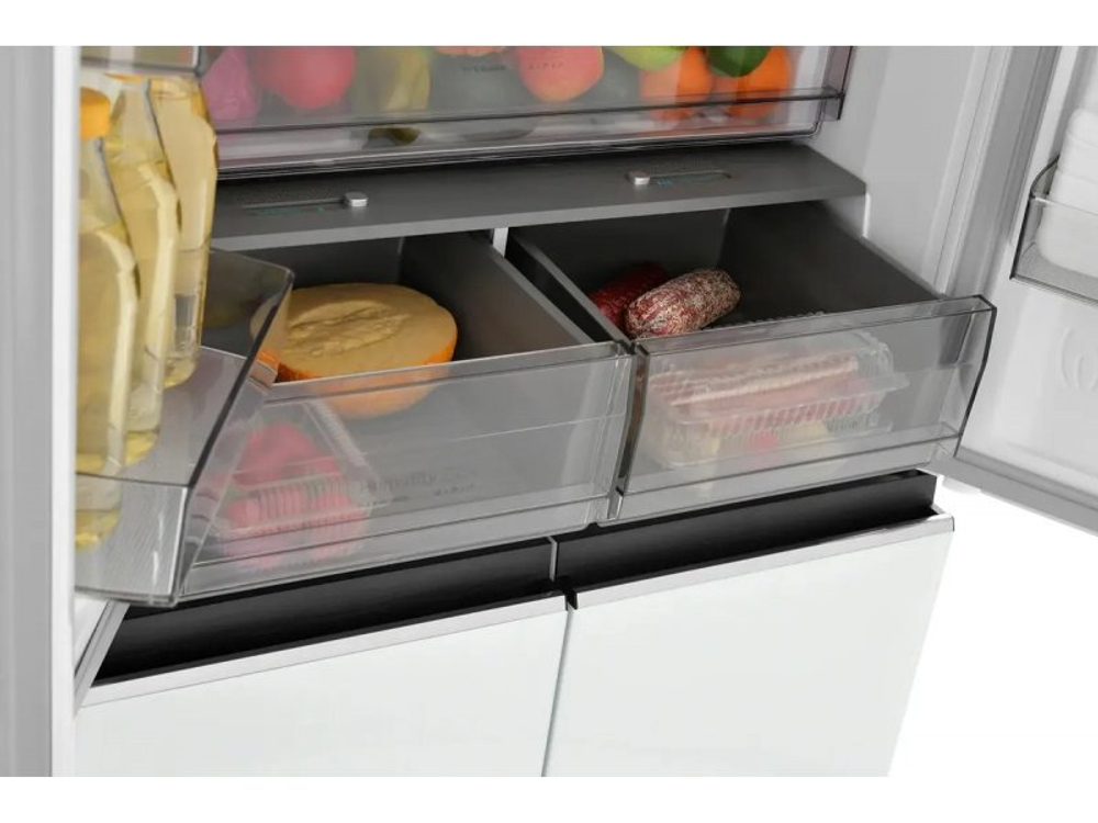 Холодильник Zugel ZRCD430W белое стекло